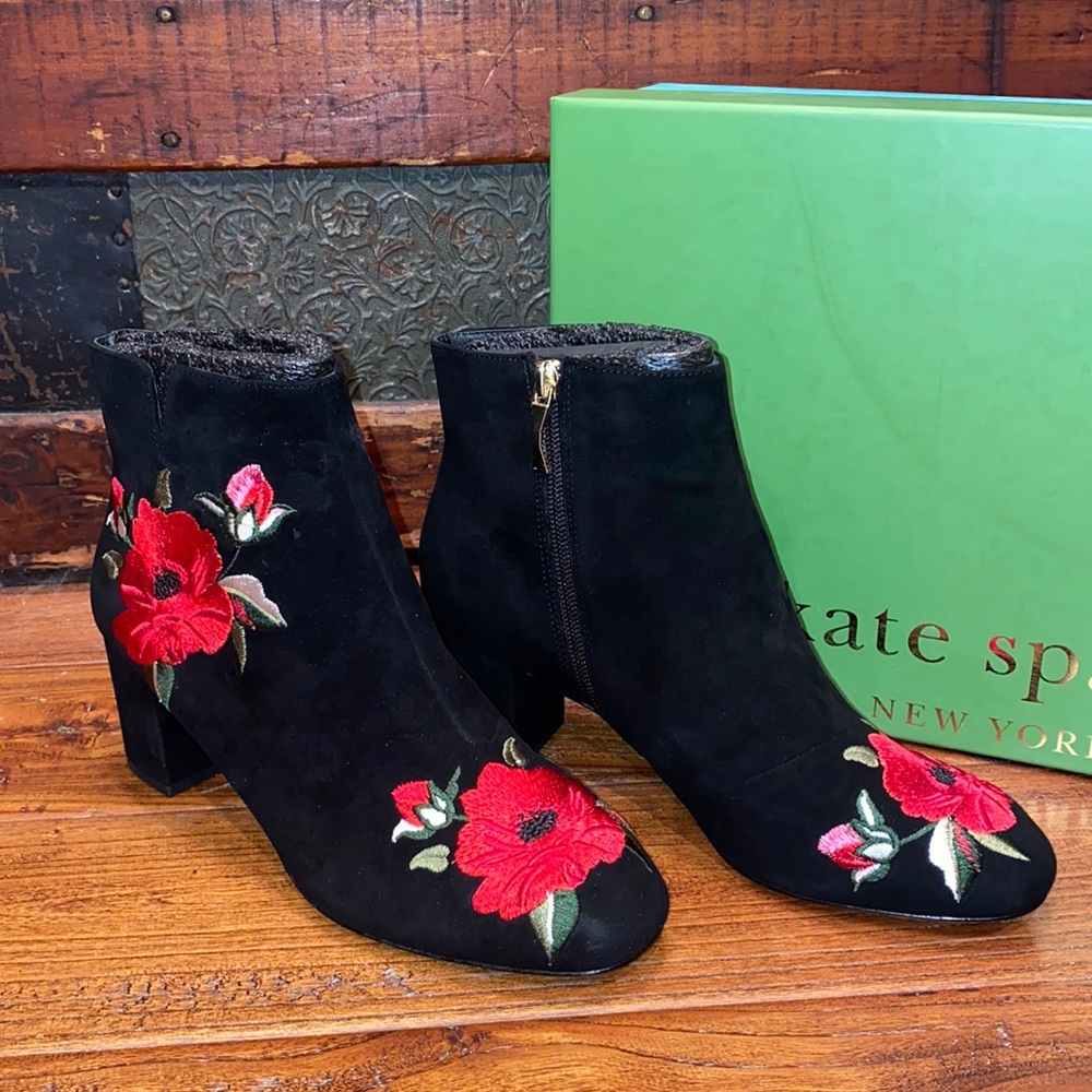 NWT Kate Spade Embroidered Booties
